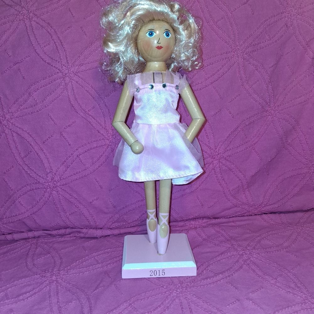 Pink Wooden Ballerina Nutcraker Doll